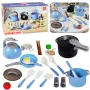LEAN TOYS Virtuvės indų rinkinys Puodai Keptuvė Virdulys Priedai Mėlyna 32 vnt.