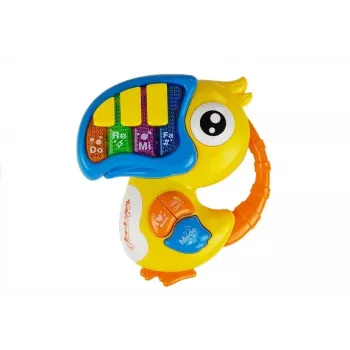 LEAN TOYS Parrot Piano Educational Early Learning Yellow