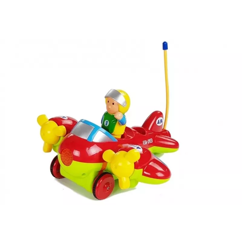 LEAN TOYS Baby R/C Airplane su nuotolinio valdymo vairu Raudona