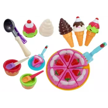 LEAN TOYS Saldumynų rinkinys – Desertai, Ledai, Sausainiai, Aksesuarai – Vaidmenų žaidimų maistas
