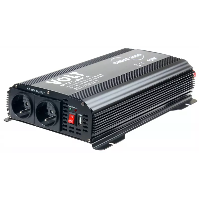 Volt Polska Sinus 3000 įtampos keitiklis 12V/230V, 1500/3000 W (3SIP300012)