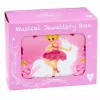 LEAN TOYS Muzikinė dėžutė su veidrodėliu vaikams, rožinė
