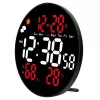 LEAN Digital LED Wall Clock Date Temperature Humidity Alarm Remote Control 25 cm