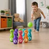 LEAN TOYS Boulingas su šypsenėlėmis – lavinamasis žaidimas vaikams, sportiniai įgūdžiai, 10 vnt.