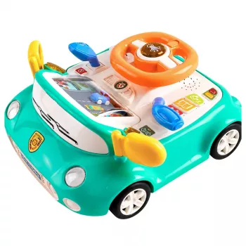 LEAN TOYS interaktyvus vairavimo simuliatorius su šviesomis ir garsais, mėlynas