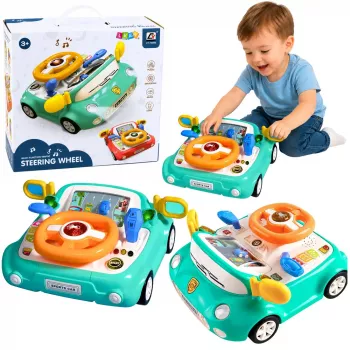 LEAN TOYS interaktyvus vairavimo simuliatorius su šviesomis ir garsais, mėlynas