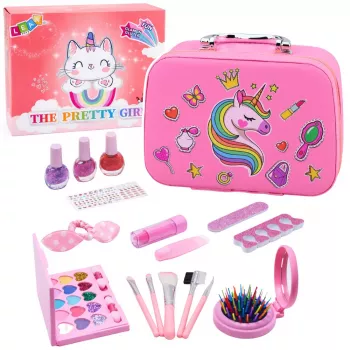 LEAN TOYS Grožio rinkinys Unicorn Kosmetinė Nagų Aksesuarai Kosmetika