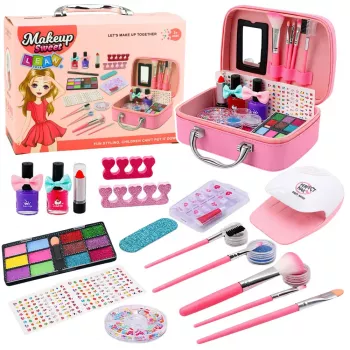LEAN TOYS Grožio rinkinys Kosmetinė Vaikams Nagų Aksesuarai Džiovintuvas 20 vnt