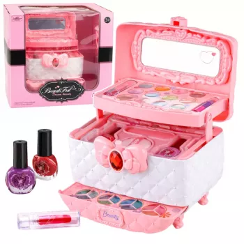 LEAN TOYS Grožio rinkinys makiažui ir nagams, kosmetikos dėžutė vaikams