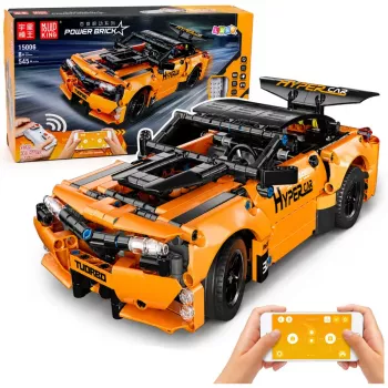 LEAN TOYS RC Car Remote Controlled Construction Blocks Orange 545 pcs.