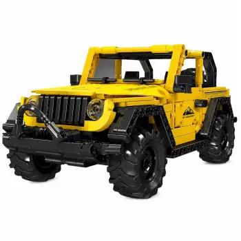 LEAN TOYS Construction Bricks Car Off-Road Vehicle Wrangler Yellow 746 pcs.