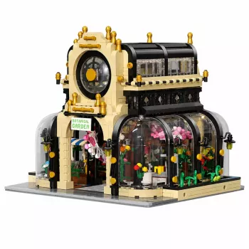 LEAN TOYS Statybiniai blokeliai Botaninis sodas Oranžerija su LED apšvietimu 2147 dalių