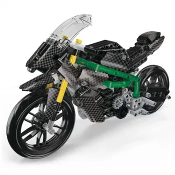 LEAN TOYS Construction Bricks Racing Motorcycle Sports Black 656 psl.