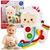 LEAN TOYS Sensorinis žaislas mažyliams Lama su virvelėmis, Pop-It karoliukais