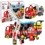 LEAN TOYS Sulankstomas gaisrinės automobilio konstravimo rinkinys su ugniagesių figūrėlėmis, šviesomis ir garsais, 94 detalės