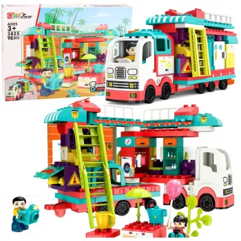 LEAN TOYS Sulankstomas kemperis Statybiniai blokeliai Figūrėlės Garsai Šviesos 98 vnt.