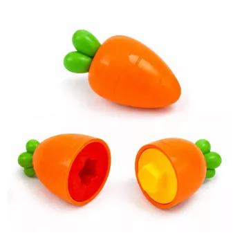 LEAN TOYS Educational Carrot Sorter Matching Shapes Colors 12 pcs.