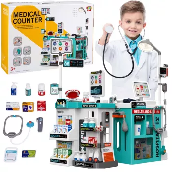 LEAN TOYS Didysis Medicinos Rinkinys su Staliuku, Garsais ir Šviesomis 77 dalys