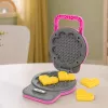 LEAN TOYS Virtuvės rinkinys su vafliniu ir maišytuvu, keičiamais antgaliais, šviesomis ir garsais, rožinė
