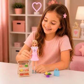 LEAN TOYS Anlily Lėlės Daržovių ir Vaisių Pardavėjo Parduotuvės Aksesuarų Rinkinys