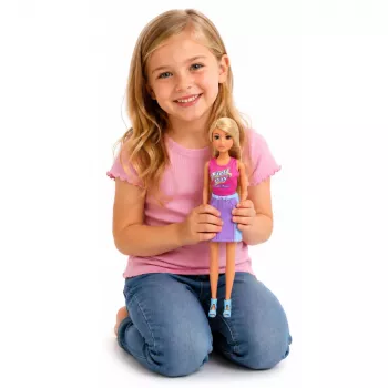 LEAN TOYS Anlily Lėlė su Baltu Šuneliu, Antkakliu, Lovyte ir Aksesuarų Rinkiniu