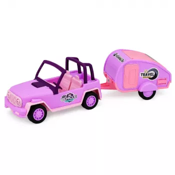 LEAN TOYS Visureigis su Kemperiu ir Garsais Pink Travel Set