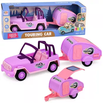 LEAN TOYS Visureigis su Kemperiu ir Garsais Pink Travel Set