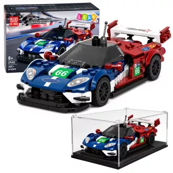 LEAN TOYS Statybiniai Blokeliai Sportinis Automobilis GT2016 Lenktyninis Ekspozicinis Dėklas 347 vnt.