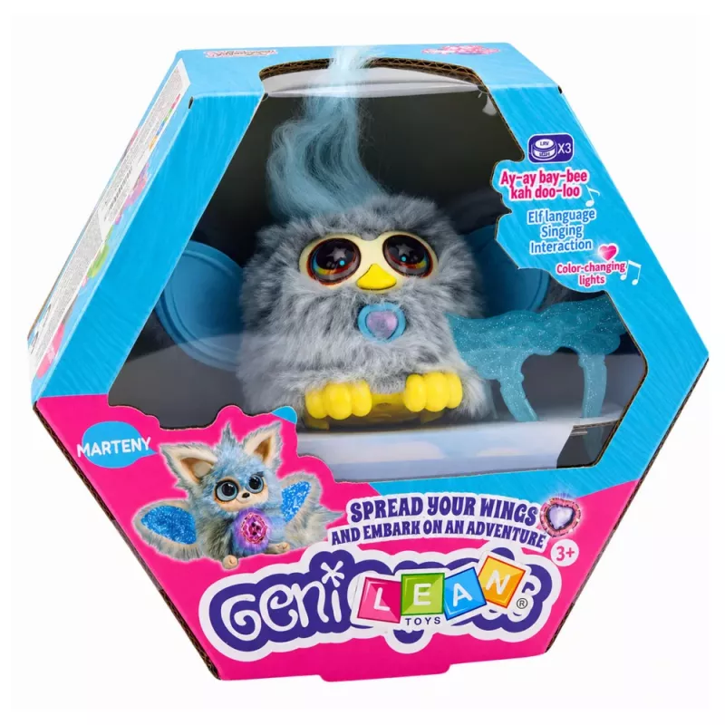 LEAN TOYS Genie Pets Interactive Creature Lights & Sounds Pendant Gray
