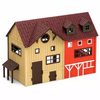 LEAN TOYS Ūkio rinkinys su traktoriumi, tvartu ir gyvūnų figūrėlėmis – 37 dalys