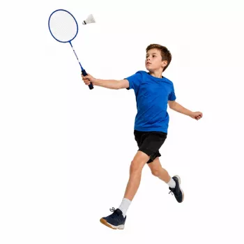 LEAN TOYS Badminton Set Rackets Shuttlecock Cover Blue