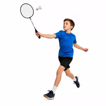 LEAN TOYS Badmintono komplektas su raketėmis, volanais ir dėklu, juodas