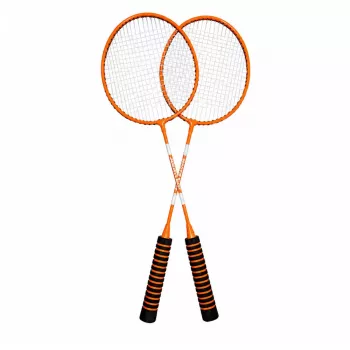LEAN TOYS Badminton Set, 3 Rackets, Shuttlecocks, Orange Case