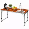 LEAN Sulankstomas Kempingo Stalas Su Reguliuojamu Aukščiu Lagamino Formos Medienos