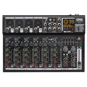 DNA PROFESSIONAL DNA QFX8 Analog Audio Mixer 8 Channels Bluetooth