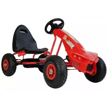 LEAN CARS Go-Cart A-18 Red Pedal Go-Kart