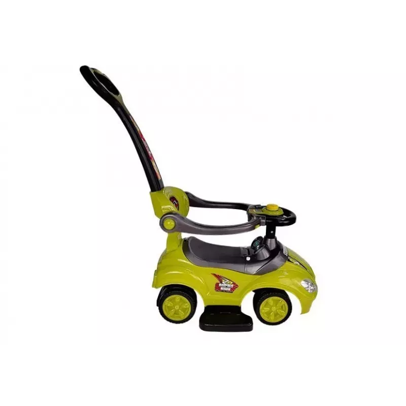 LEAN CARS Toddlers Ride On Push Along with Parent Handle Mega Car 3in1 Yellow