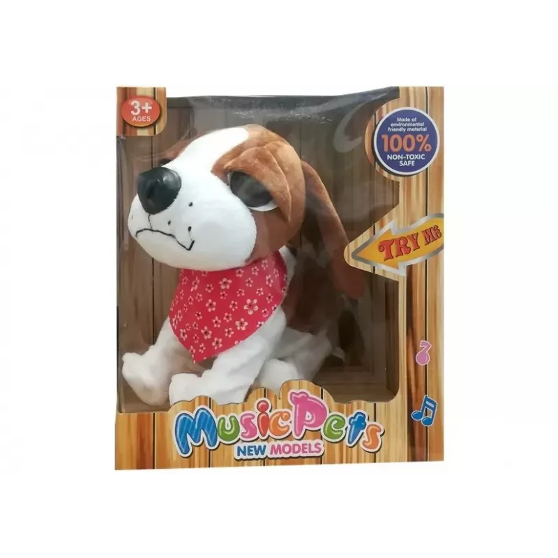 LEAN TOYS Interactive Dog On a Leash Barks Wags Tail Sensors