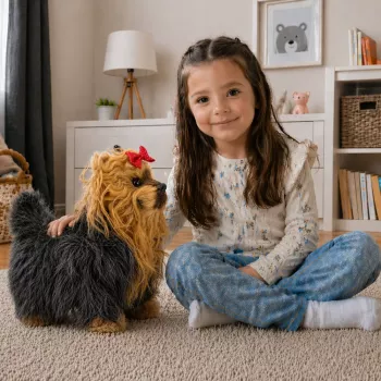 LEAN TOYS Interactive York Dog Moves, Barks