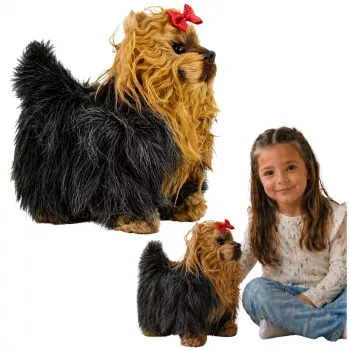 LEAN TOYS Interactive York Dog Moves Barks Brown-Black