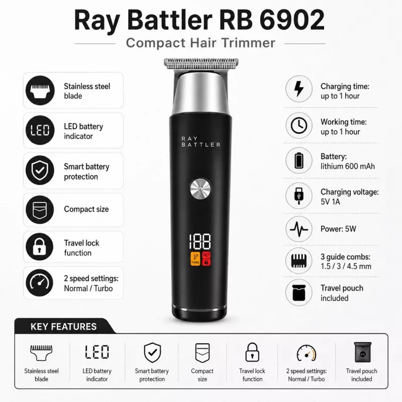 Ray Battler RB 6902 Plaukų kirpimo mašinėlė