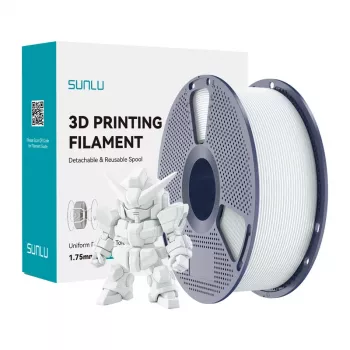 SUNLU PLA+ 2.0 Filament 1.75mm Ceramic White 1kg