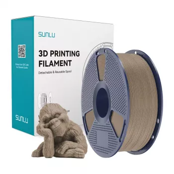 SUNLU Wood Filament 1.75mm PLA+Wood Fiber 1kg Natural Wood Color