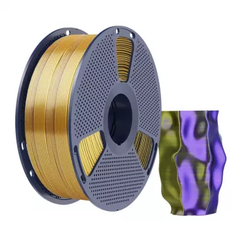 SUNLU PLA+ Silk Tri-Color Filament 1.75mm 1kg Juoda Auksinė Violetinė