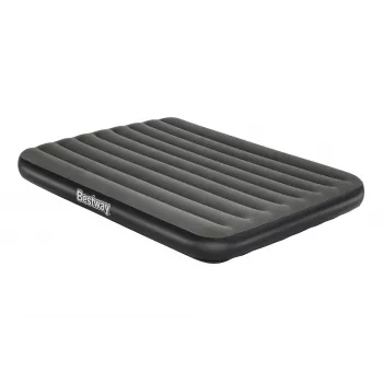 Bestway Pavillo Pripučiamas Čiužinys Queen 203x152x25 cm su Įmontuotu Pėdų Siurbliu, Flokuotu Paviršiumi, Ritės Sijos Konstrukcija, Pilka/Mėlyna