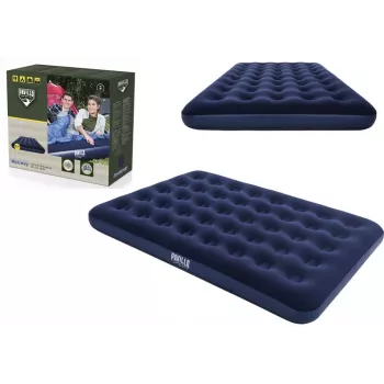 Bestway pripučiamas čiužinys 191 x 137 x 22 cm dvigubas su flokiruotu viršumi ir spiralinėmis sijomis mėlynai pilkas 67002