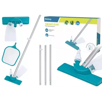 Bestway Flowclear Baseino valymo rinkinys 58013 - Siurbimo galvutė, kaušinis tinklas, šepetys, aliumininis strypas