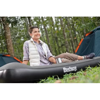 Bestway Tritech Inflatable Air Mattress 99 x 188 x 30 cm Single Grey with Built-in Electric Pump
