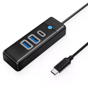 ORICO USB-C į 2x USB 3.0 + USB-C Hub, 5 Gbps, 0,15 m, juodas