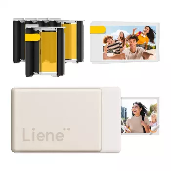 Liene Pearl N200 Pro 2x3 nešiojamas nuotraukų spausdintuvų rinkinys (Auksinis)